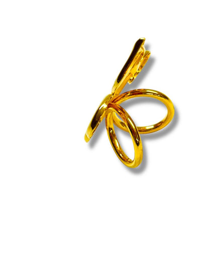 Vintage Scarf Ring Slide Goldtone Fleur di Lis 1.5"