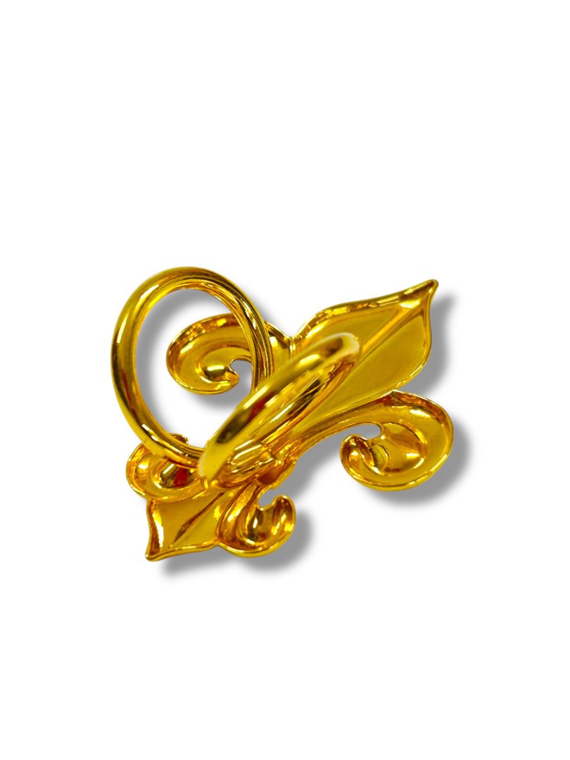 Vintage Scarf Ring Slide Goldtone Fleur di Lis 1.5"