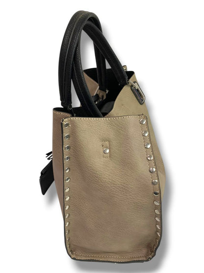 Crocs Imitation Leather New 3 in 1 Tote Bag Purse Taupe Rivets Tassel