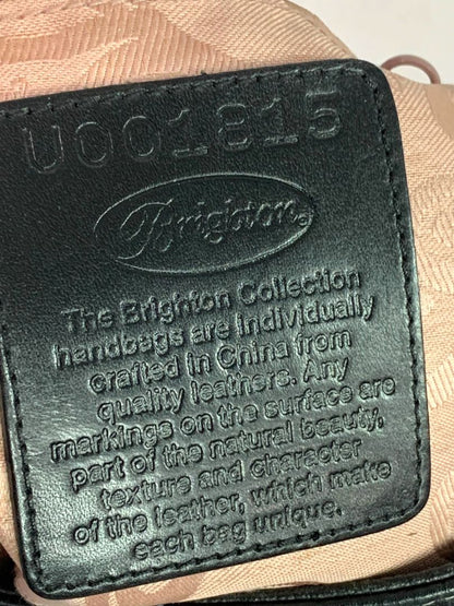 Brighton Black Pebbled Leather Handbag Shoulderbag Hobo Silvertone Hardware