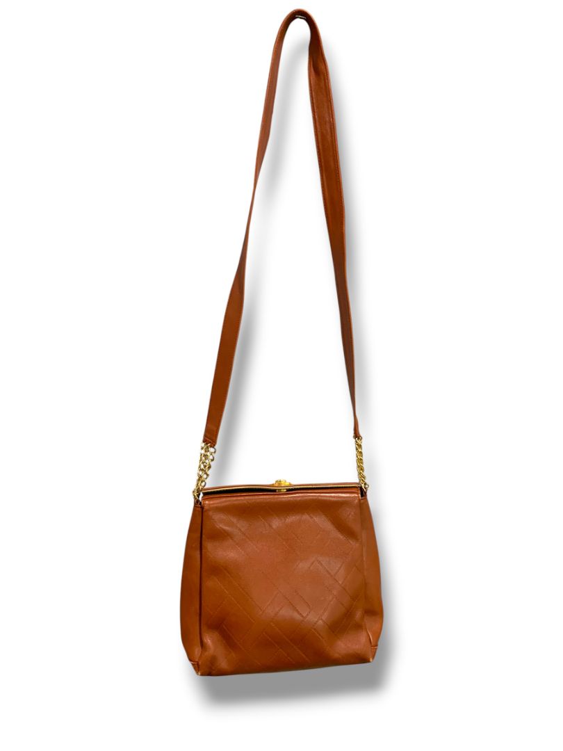 Vintage Fred Hayman Beverly Hills Brown Leather Crossbody Bag