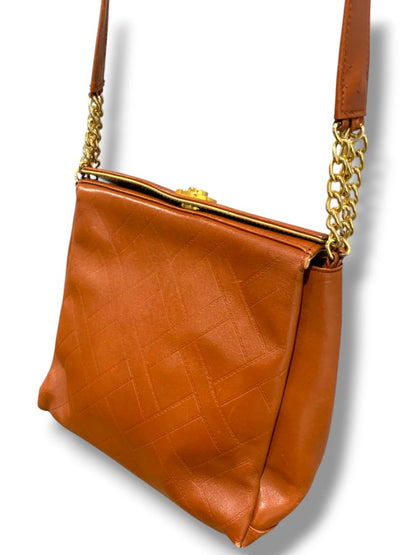 Vintage Fred Hayman Beverly Hills Brown Leather Crossbody Bag