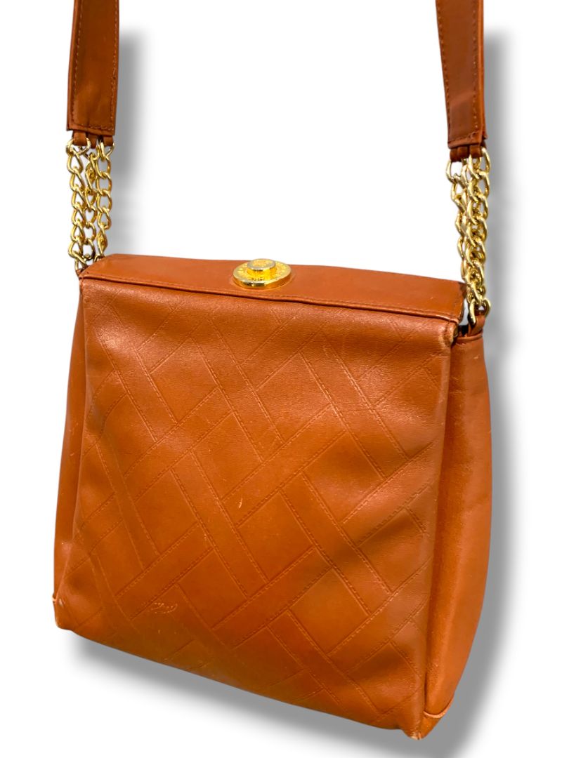 Vintage Fred Hayman Beverly Hills Brown Leather Crossbody Bag