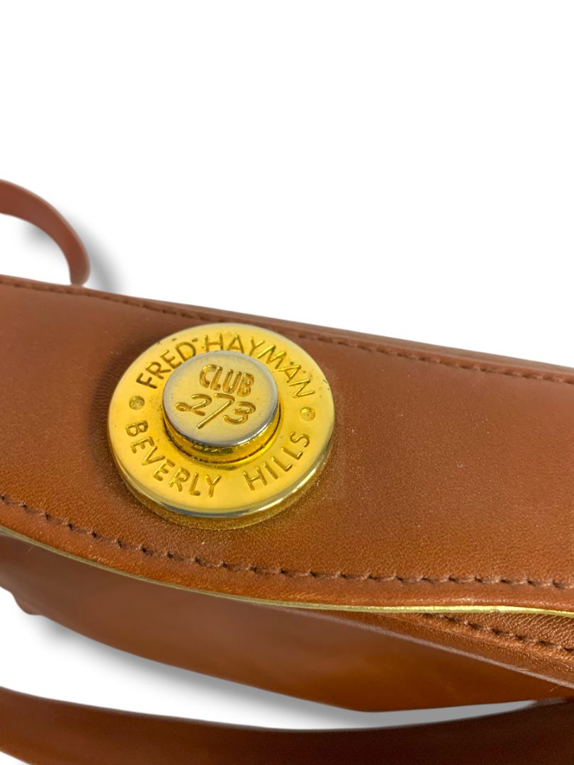 Vintage Fred Hayman Beverly Hills Brown Leather Crossbody Bag