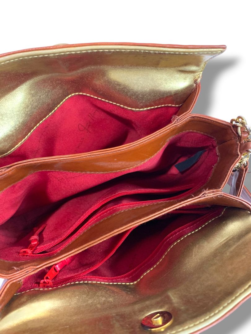 Vintage Fred Hayman Beverly Hills Brown Leather Crossbody Bag