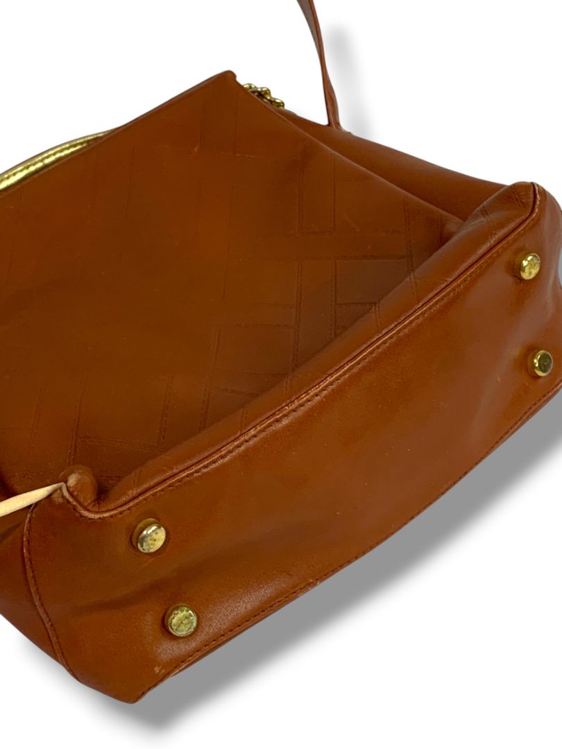 Vintage Fred Hayman Beverly Hills Brown Leather Crossbody Bag