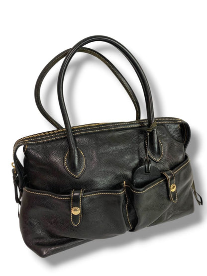 Dooney & Bourke Florentine Vacchetta Leather East West Black Satchel Handbag