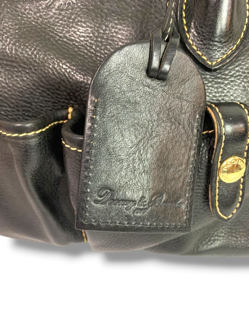 Dooney & Bourke Florentine Vacchetta Leather East West Black Satchel Handbag