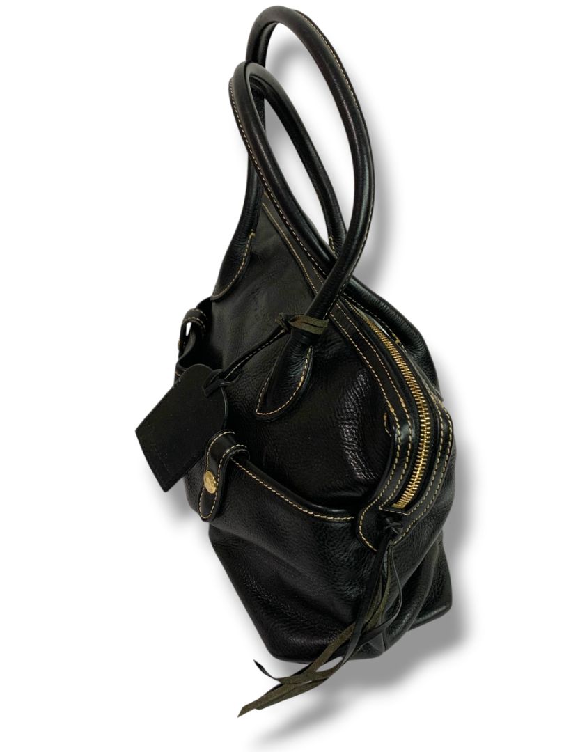 Dooney & Bourke Florentine Vacchetta Leather East West Black Satchel Handbag