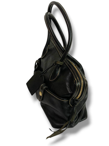 Dooney & Bourke Florentine Vacchetta Leather East West Black Satchel Handbag