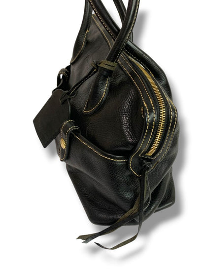 Dooney & Bourke Florentine Vacchetta Leather East West Black Satchel Handbag