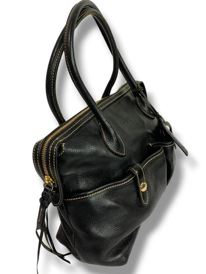 Dooney & Bourke Florentine Vacchetta Leather East West Black Satchel Handbag
