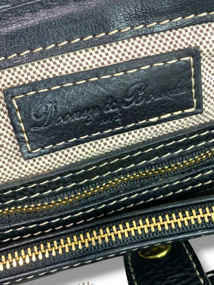 Dooney & Bourke Florentine Vacchetta Leather East West Black Satchel Handbag