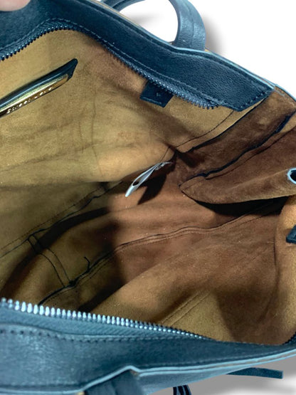 Street Level Womens Faux Black Leather Shoulderbag Zip Top