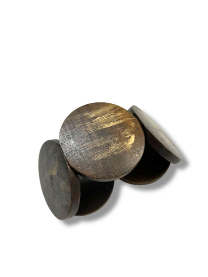 Lot of 2 Stretch Bracelets Boho Style Wooden Circle Spikey Shell