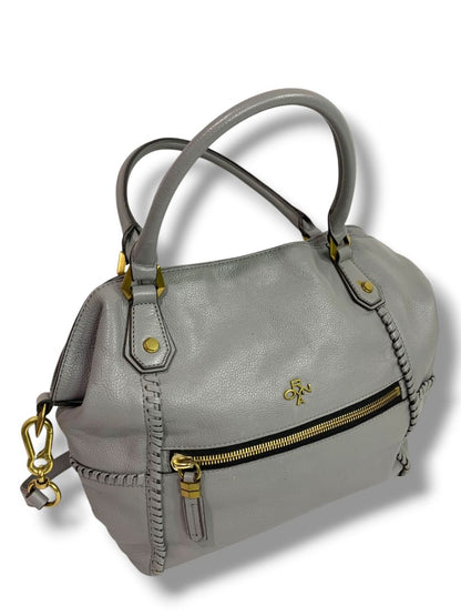 Oryany Gray Pebbled Leather Bag Satchel Removable Shoulder Strap