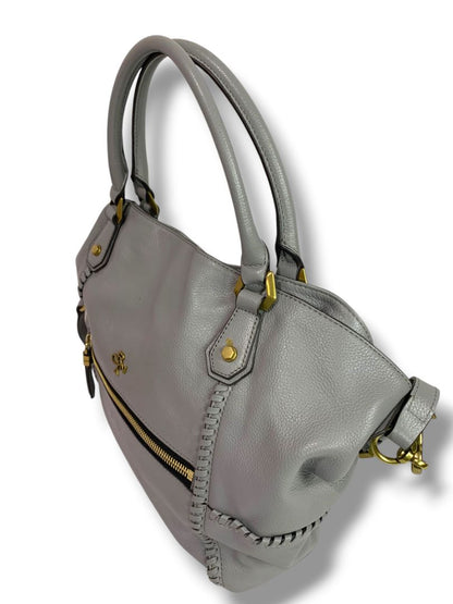 Oryany Gray Pebbled Leather Bag Satchel Removable Shoulder Strap