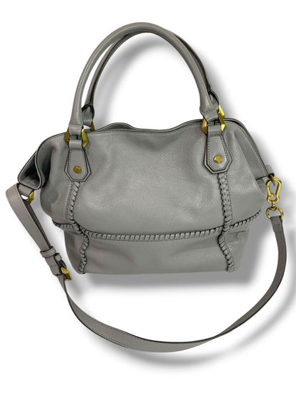 Oryany Gray Pebbled Leather Bag Satchel Removable Shoulder Strap