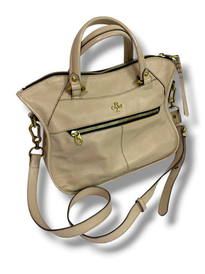 orYANY Sarah Pebbled Leather Handbag Satchel Purse Beige Removable Crossbody Strap
