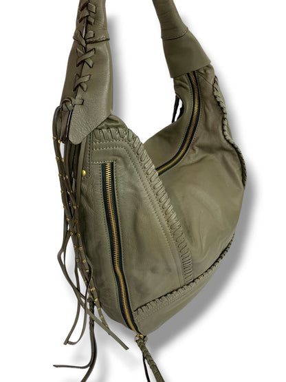 Oryany Michelle Soft Napa Leather Shoulder Bag Smoke Color Hobo