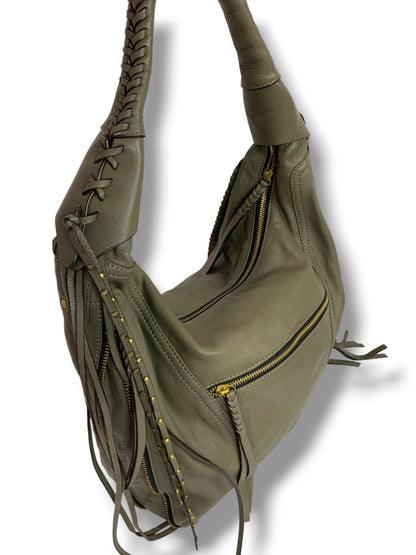 Oryany Michelle Soft Napa Leather Shoulder Bag Smoke Color Hobo