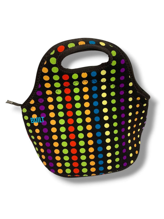 Built Neoprene Lunch Tote Dotted Handles 9" x 11" Zip Top