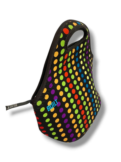 Built Neoprene Lunch Tote Dotted Handles 9" x 11" Zip Top