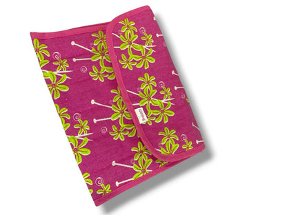 Simply Knitting Needle Case Fabric Hot Pink Green Floral with Needles