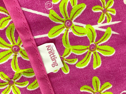 Simply Knitting Needle Case Fabric Hot Pink Green Floral with Needles