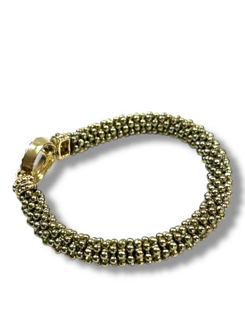 Light Goldtone Stretch Bracelet Rhinestones