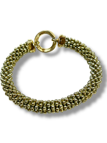 Light Goldtone Stretch Bracelet Rhinestones