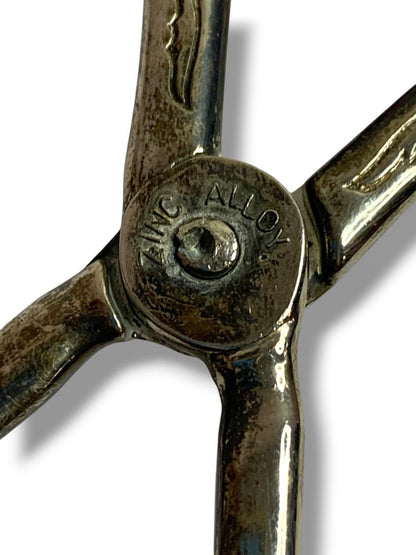 Vintage Silverplate Ornate Dessert Serving Tongs Zinc Alloy 8.5"