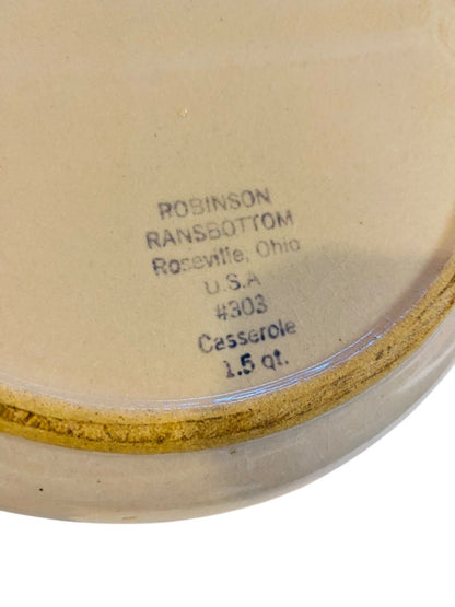 Vintage Robinson Ransbottom 1.5 Quart Lidded Casserole Dish Williamsburg