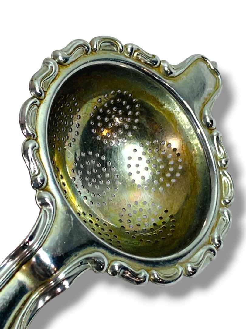Vintage Silverplate Tea Strainer Handled Italy 7"l 3.1" Diameter