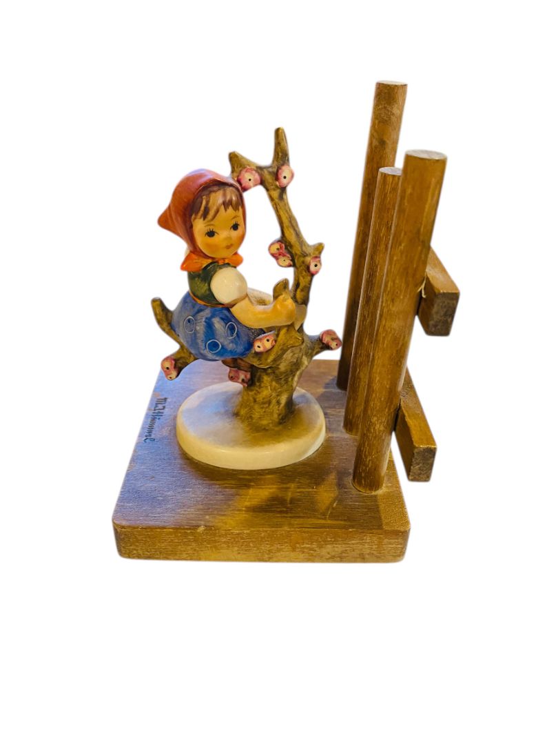 1950s Apple Tree Girl Bookend Figurine Western Germany 5"h x 3.75"
