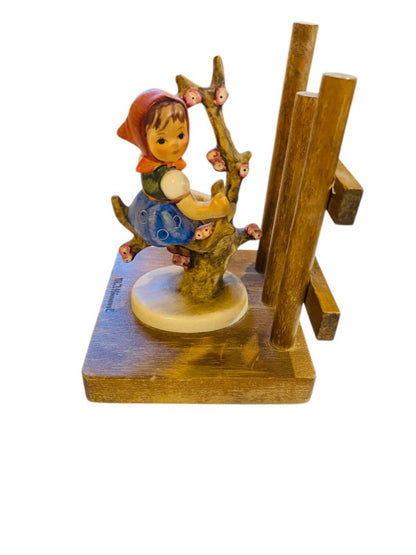 1950s Apple Tree Girl Bookend Figurine Western Germany 5"h x 3.75"