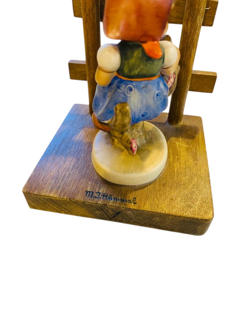 1950s Apple Tree Girl Bookend Figurine Western Germany 5"h x 3.75"