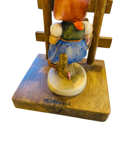 1950s Apple Tree Girl Bookend Figurine Western Germany 5"h x 3.75"