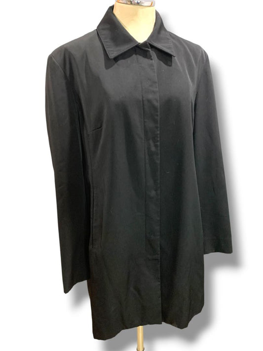 Size XL Anne Klein Womens Black Snap Up Jacket Lined Pockets Below Hip