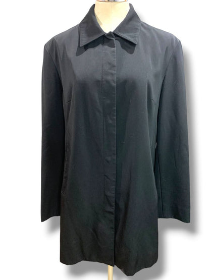 Size XL Anne Klein Womens Black Snap Up Jacket Lined Pockets Below Hip