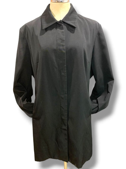 Size XL Anne Klein Womens Black Snap Up Jacket Lined Pockets Below Hip