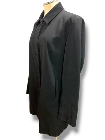 Size XL Anne Klein Womens Black Snap Up Jacket Lined Pockets Below Hip