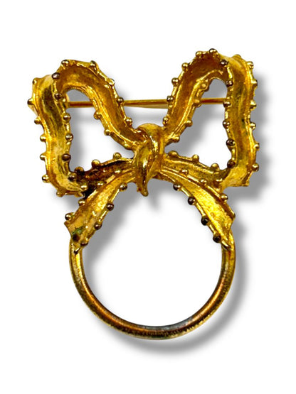 Lot of 2 Vintage Goldtone Brooch Pins Open Circle Design 1.2"-1.5"