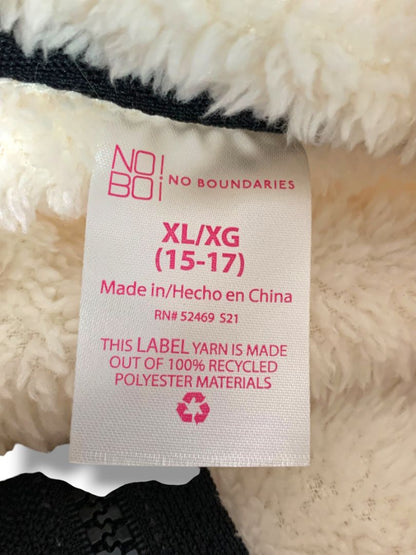 Size XL (15-17) Nobo No Boundaries Junior Womens Cream Fleece Pullover Jacket