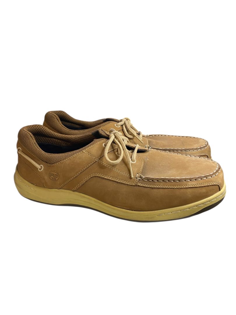 Size 15M Timberland Pro Series Mens 90672 Alloy Toes Boat Shoes Brown Suede