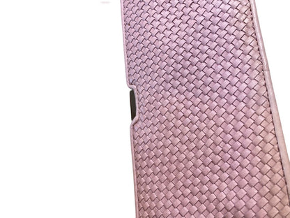 Rebecca Minkoff Honey Woven Leather Soft Clutch Pink and Dust Bag