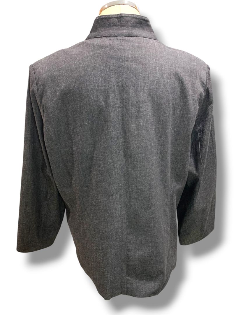 Size XL Susan Graver Black Full Zip Womens Denim Embroidered Jacket