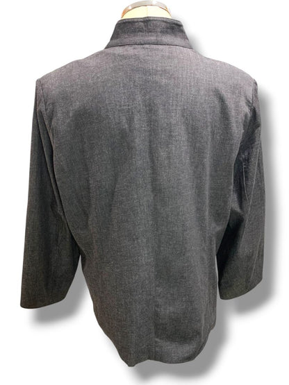 Size XL Susan Graver Black Full Zip Womens Denim Embroidered Jacket