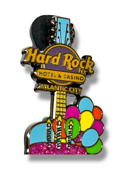 Hard Rock Cafe Atlantic City Lapel Pin Happy Birthday 2" Limited Edition