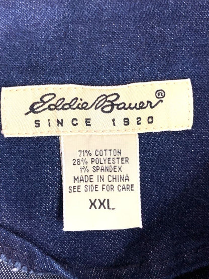 Size XXL Eddie Bauer Womens Stretch Jean Denim Full Zip Jacket